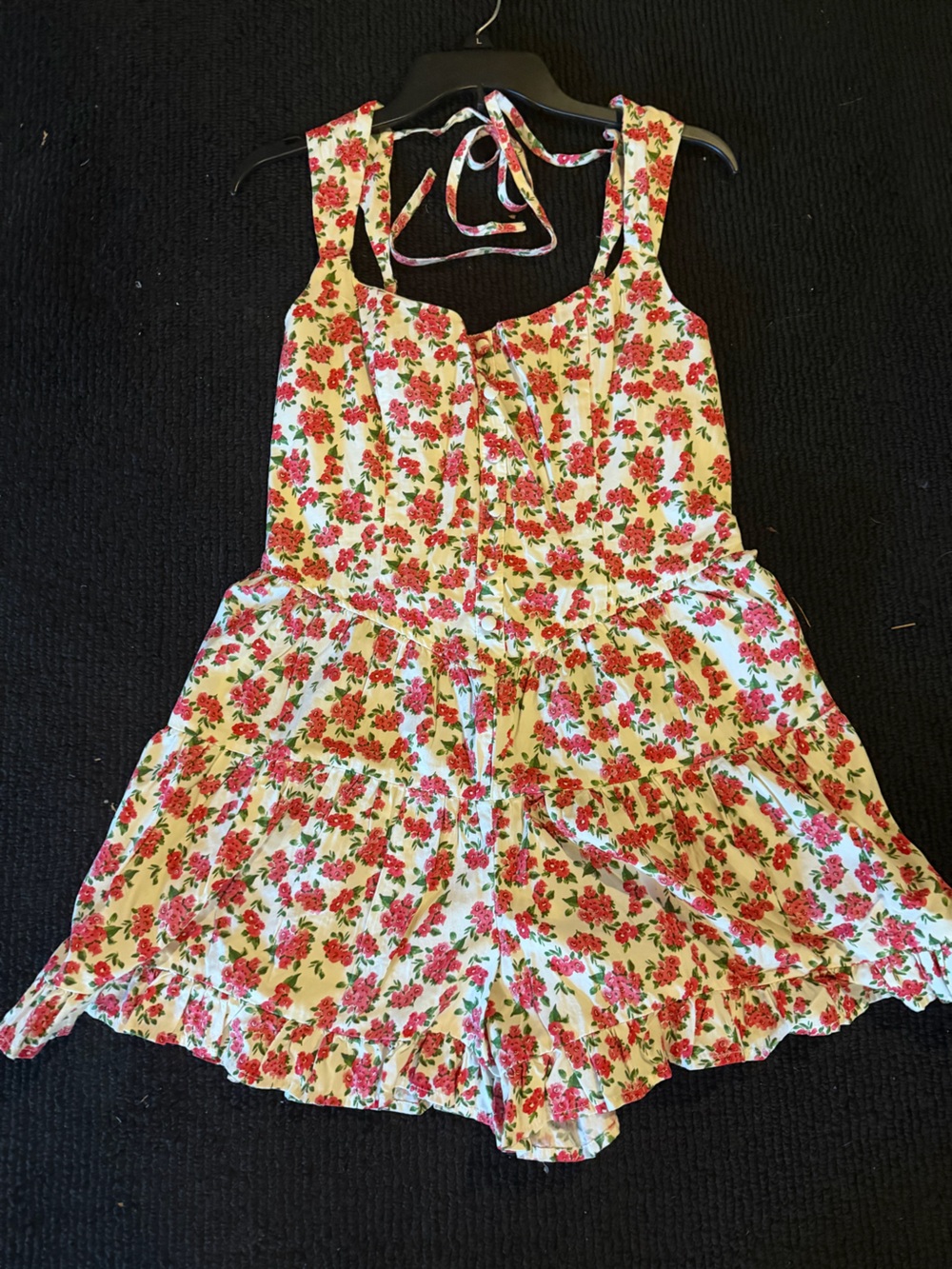 NWT wild fable Cream Romper with Pink Floral Print size medium